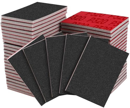 Shineboc Spugne Abrasive,Blocchi Abrasivi da 20 Pezzi,320 Granulometria,lavabili e riutilizzabili,Per Lucidare Legno,Plastica, Metallo