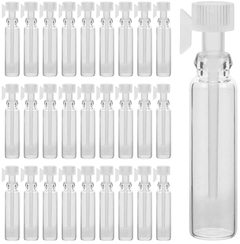 Bottiglie di Vetro per Profumo 1ml, 100 Pezzi Ricaricabili da Viaggio | Vetro e Plastica, Portatili e Ricaricabili, Contenitori Vuoti per Profumo e Make-Up, da Viaggio, per Campioni e Alcol