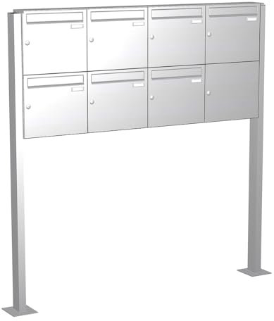 Briefkastenanlage | KNOBLOCH | Freistehend zum Aufschrauben | Edelstahl | 7-Fach | senkrechte Kästen