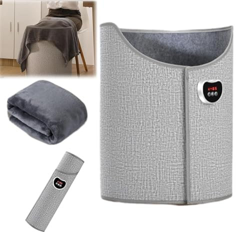 Schreibtisch-Fußwärmer, Fußwärmer mit Kuscheldecke, kleiner Heizkörper, tragbarer Büro- und Hausheizkörper(Gray)