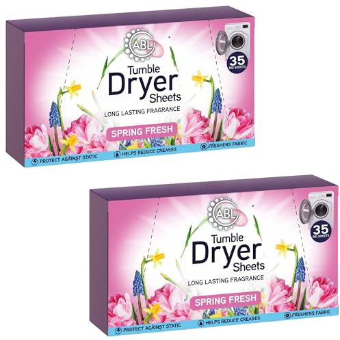 Tumble Dryer Sheets | Laundry Sheets Scented | Fabric Conditioner Sheets 70 Sheets (Spring Fresh)