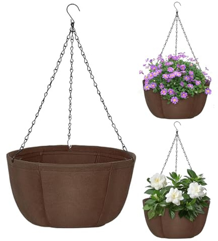 XNSHUN 3 Stück Hängender Pflanzkorb Blumenampel Außen, Blumentöpfe Mit Rostfrei Ketten Aus Polyester Für Innen Und Außenbereich, Deko Hängend, Hängetopf (30cm)