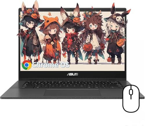 ASUS Chromebook Ordinateur portable étudiant 14 - Écran FHD de 14 po, MediaTek Kompanio 520, 4 Go de RAM, 64 Go eMMC, MediaTek Graphics, Bluetooth, Wi-Fi, Chrome OS