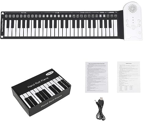 Trufolxiaz Piano Elettronico Portatile Pieghevole 49 Chiave Piano Silicone Tastiera Piano Portatile Piano per Amanti della Musica Piano Elettronico Portatile Pieghevole
