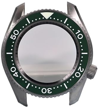 XTINKOPW 1pc Uhr Titan Taucher Uhr Fall Glas for NH35A/NH36A Automatische Bewegung Super Leucht Wasser 200Resist(Green)