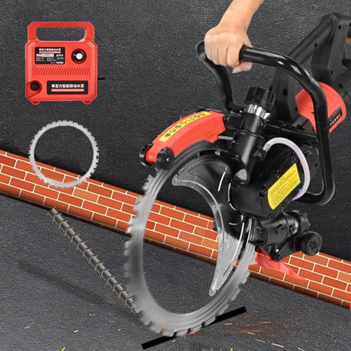 guoyjmm Sega Elettrica per Calcestruzzo con 2 Lame, Sega Circolare per Calcestruzzo da 8980 W, Alimentazione ad Acqua, Macchina Elettrica per Scanalature di Pareti, per Pietra, Barre D'armatura