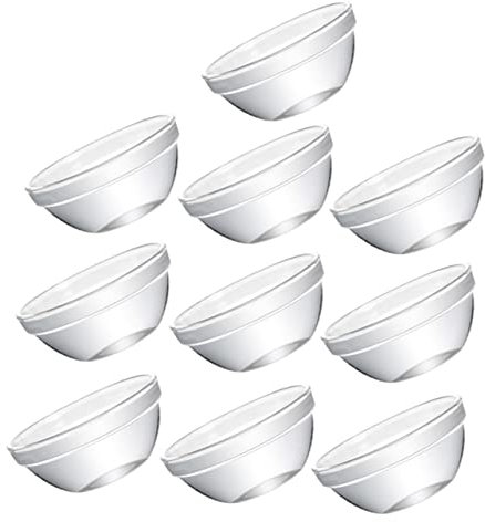 DINHEAROM 10 piezas Tazón de Vidrio Apilable para Postres y Ensaladas Recipientes Resistentes al Calor para Natillas y Frutas para Cocina y Presentaciones