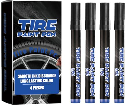 Thewasc Paquet De 4 Marqueurs D'étiquetage des Pneus Imperméables Tampons Haute Capacité De Peinture Pneu pour Le Vélo