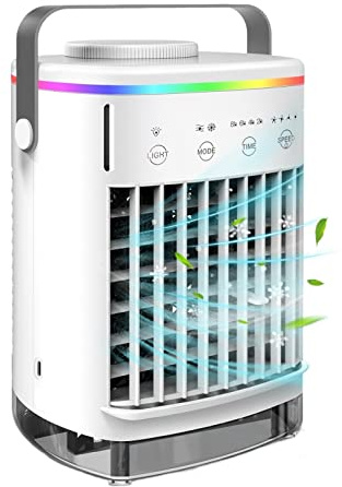 Ventilador De Escritorio Sin Aspas Aire Acondicionado Portátil Mini Ventilador Enfriador De Aire USB Aire Acondicionado 3 Velocidad De Engranaje Ventilador De Refrigeración Humidificador For El Hogar