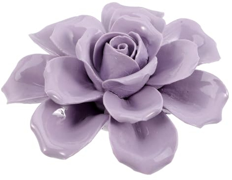 VALICLUD Escultura Floral De Pared 9 Cm Rosa Morada Porcelana Artesanal Decoración Floral De Cerámica 3d Para Sala Dormitorio Estudio Adorno Creativo Para Hogar y Oficina