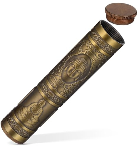 VALICLUD Boîte à Cigarettes Portable en Alliage de Zinc, Modèle Métal | Tube à Cigarettes de Voyage, Tube A Cigarette pour Rangement Sécurisé, Finition Or Raffiné