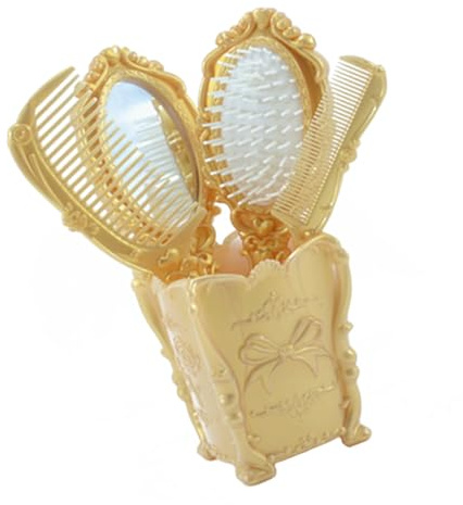 UKCOCO Ensemble de Coiffure Pratique 1 Set avec Miroir et Peigne Antistatique en Plastique Portable pour Hommes et Garçon et Filles, pour Usage à Domicile ou Salon