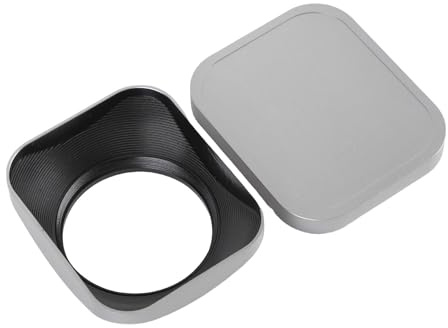 Akozon Paraluce Quadrato per Obiettivo della Fotocamera, Realizzato con Precisione CNC in Lega di Alluminio, Include Cappuccio, Accessorio di Ricambio (43MM)