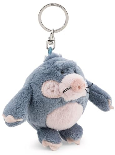 62880 Porte-clés, taupe, Berti Bermuda, 8 cm, Gris, Compagnon en peluche pour sac à dos ou sac, porte-clés pour petits et grands