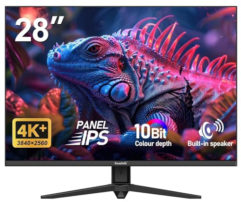 Gawfolk 28 Pollici Monitor 4k PC schermo IPS Ultra HD (3840×2160p) 3:2 10 bit 128% sRGB altoparlanti integrati DisplayPort HDMI bianco