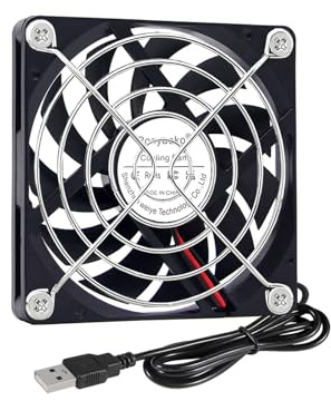Ronyaoko 80mm Lüfter USB 5V 80x10 mm Computer Ventilator PC Gehäuse Kühler für Router TV Box Laptop Lüfter Mit 8cm Metallgrill