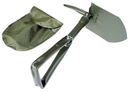 Pala pieghevole for esterni/piccone/vanga/sega in 1 strumento di scavo multifunzionale, con custodia, for uso in giardino, campeggio, neve(Army Green)
