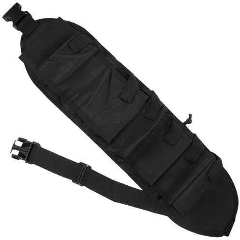 Lurrose Ceinture Porte-bière Ajustable en Tissu Oxford 600d Noir Sangle Épaisse, pour Camping et Pique-niques, Solution Pratique pour Transporter Boissons
