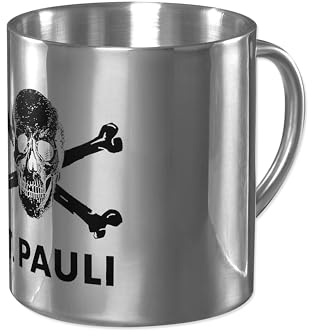 FC St. Pauli Skull Stainless Steel Camping Mug, Thermo Mug