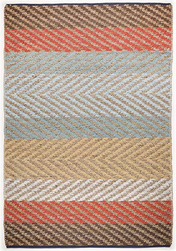 Handwebteppich | beidseitig verwendbar | nachhaltig aus 80% Schurwolle + 20% Baumwollle | 140 x 200 cm; Farbe: Natur Multi | Tom Tailor - Smooth