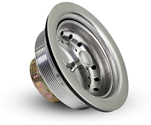 Everflow Évier de cuisine en acier inoxydable avec panier à tamis et bouchon d'eau 8,9 cm, 7511