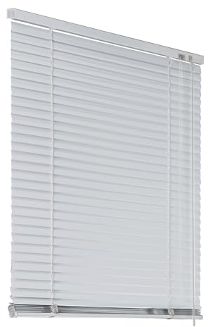 Deco4Me Alu Jalousie mit Bohren für Wand- & Deckenmontage (Weiß, 90 x 220 cm) - Fenster Rollo mit Aluminium-Lamellen 25 mm breit - Venetian Blinds, Jalousetten, Lamellenjalousie, Lamellenrollo