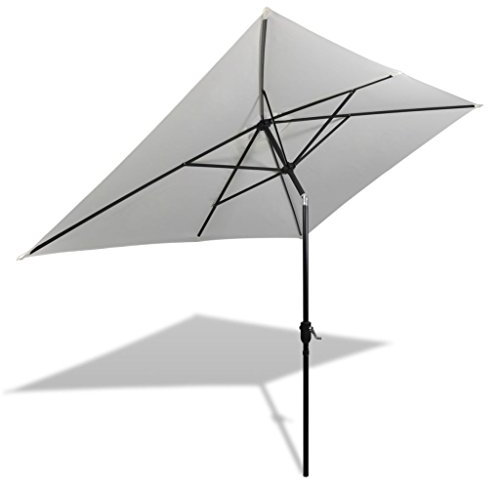 Festnight Parasol de Jardin en Acier Terrasse Balcon Blanc 200 x 300 cm