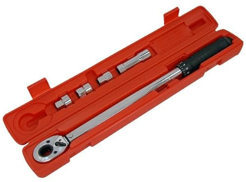 Neilsen CT3949 5pc Go Thru Torque Wrench Set - Torque 10 to 21Nm | 17,19, 21mm Standard Sockets | 19mm Deep Socket | Supplied in Blow Mould Case