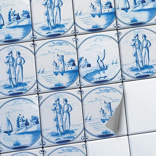 CREATISTO Fliesenaufkleber Fliesenfolie Mosaikfliesen - Klebefolie Aufkleber für Wand-Fliesen I Klebefliesen Deko Folie für Fliesen in Küche u. Bad/Badezimmer (20x25 cm I 6 -Teilig)