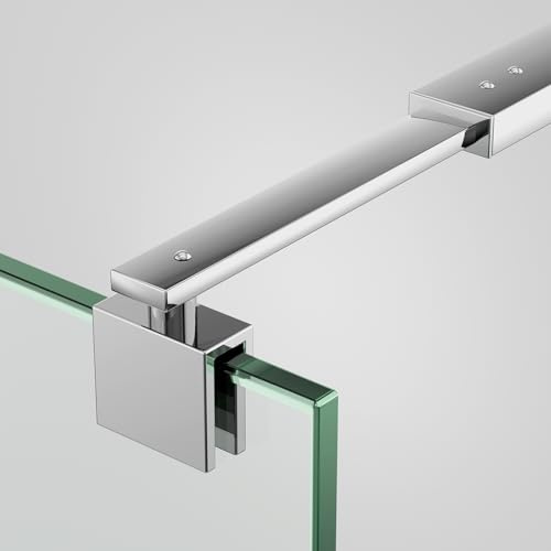 EMKE Haltestange Duschwand Stabilisierungsstange Dusche Stabilisator Glasdicke 8-10mm, 360° einstellbar Dehnbar 700-1200mm Edelstahl Halterung, Haltestange für Duschabtrennung