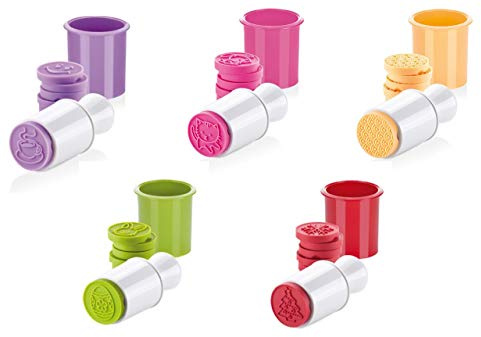 Tescoma 5er Set Keks-Stempel mit Ausstecher, je sechs Motive für Plätzchen | für kreative selbstgemachte Plätzchen und Kekse, inklusive Rezepte, spülmaschinenfest, Produktline DELICIA