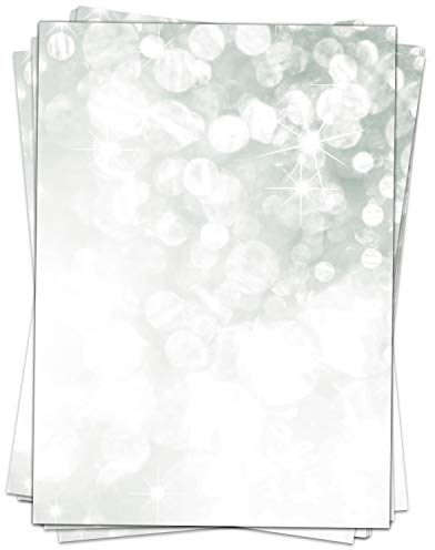 50 Blatt Briefpapier (A4) | Glitzer Look | Motivpapier | edles Design Papier | beidseitig bedruckt | Bastelpapier | 90 g/m²