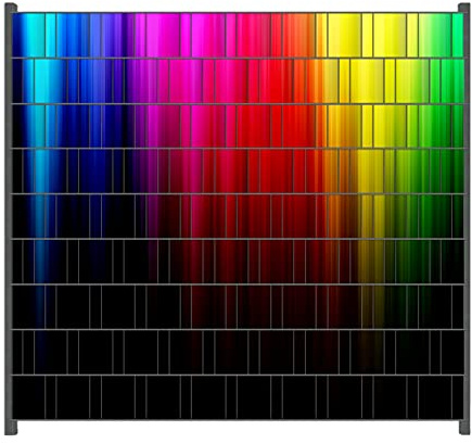 Wallario Zaun Sichtschutz Windschutz für EIN- und Doppelstabmattenzäune in der Größe Breite 2,00m x Höhe 1,80m, Motiv: Bunte Regenbogenstreifen auf Schwarz