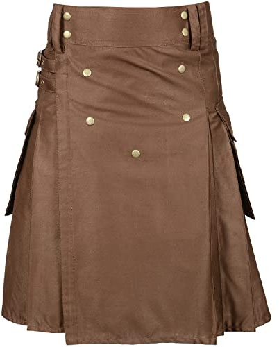 Nueva moderna utilidad para hombre – Kilt, marrón chocolate, 32