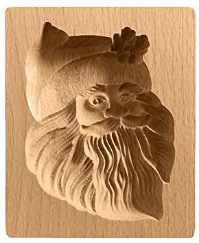 3D Wooden Baking Mould, Cookie Biscuit Press Stamp Molds DIY Cookie Stamp Embossing Craft Decorating Baking Tool for Party Wedding Christmas (Santa Claus)