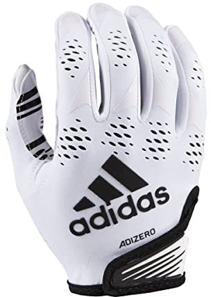 adidas Adizero 12 Football Receiver Gloves, White/Black, Medium