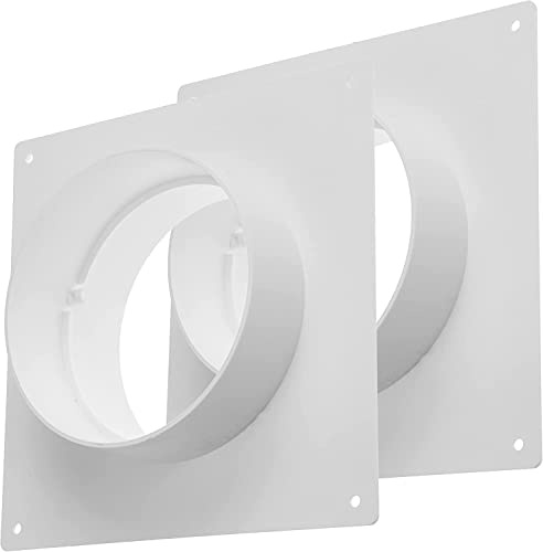 Vent Systems 125 mm Lüftungskanal Flansch - 2 Stück - Kanalverbinder Platte aus Kunststoff für Rohr - Luftkanal Adapter für Heizung, Kühlung, Abluft, HVAC Systeme - Verbinder für Lüftungsrohre