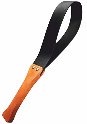 AOXVIA PU Leather Paddle Riding Crop for Horses Equestrianism Crop with Anti-Slip Wooden Handle