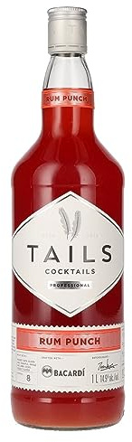 Tails Cocktails Rum Punch Cocktail, Cocktail Pre-Miscelato di Alta Qualità da Bar, 14.9% ABV, 1L