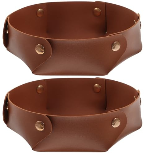 EXCEART Leder SchlüSselablage – Multifunktionales Aufbewahrungstablett FüR Schmuck Kosmetik Und SchlüSsel 18.5X18.5Cm Elegant FüR Zuhause Und BüRo