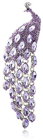 Asudaro Vintage Kristall Pfau Brosche Strass Brosche Anstecknadel Antik Tier Brust Pin Schmuck für Frauen Mädchen Geburtstag Geschenk Hochzeit Party Supplies