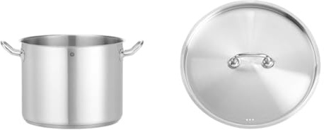 HENDI Kochtopf, Hoch, ohne Deckel, Gemüsetopf, Geeignet für Gasherd, Induktionsherd, Elektroherd, Ceranherd, Geschirrspülmaschinengeeignet, 13,5L, ø280x(H)220mm, Edelstahl + Deckel