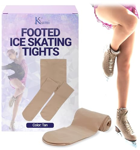 Kami-So Over The Boot Figure Skating Tights | Soft, Stretchy Bamboo Leggings for Women & Girls | Cozy Tan Boot Covers, Lt. Tan, 8-11