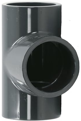 HAF® 1 raccordo a T in PVC a 90° con 3 manicotti adesivi da 63 mm – Connettore in PVC grigio per tubi, raccordi per tubi, tubi per piscine, UVM. | Qualità: Made in Europe – Quantità: 1 pezzo