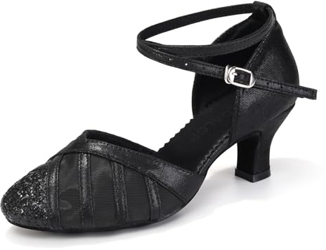 YCALCP Damen Latin Tanzschuhe Glitzer Salsa Tango Soziale Ballsaal Hochzeit Party Tanzschuhe,Modello-FT105