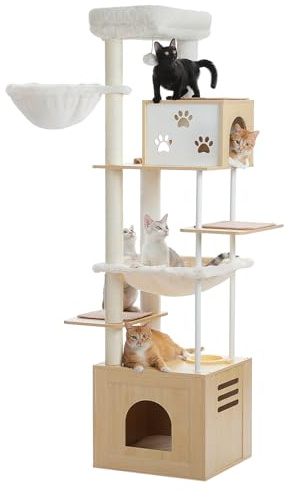 PAWZ Road Kratzbaum Futterplatz Holz extra großen Kondos Hängematten Beige | kratzbaum, Futterplatz, Holz, extra großen Kondos, Hängematten, 48L x 40B x 190H cm, Beige