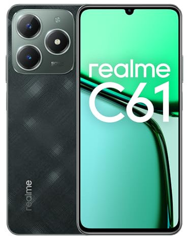 realme Smartphone C61 6+256 GB,45W SUPERVOOC Charge, Powerful Octa-core Chipset, 90Hz Eye Comfort Display, 50MP AI Camera, 5000mAh Massive Battery, Dark Green (no adapter)