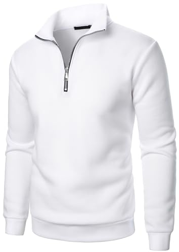 Pull Camionneur Col Zippé Homme Sweatshirt en Micro Fleece Polaire À Manches Longues Chaud Maillot De Chasse Survêtement Et Fermeture Éclair French Terry Sweat Coton Pull-Over Automne Hiver