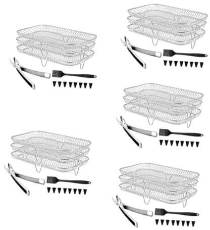 Cabilock 5 Set Forni Per Friggitrice Ad Aria Piastra Per Teglia Vassoio Tostapane Forno Rack Per Disidratatori A Strati Ao Friggitrice Teglia Da Forno Rack Di Raffreddamento Per La Cottura