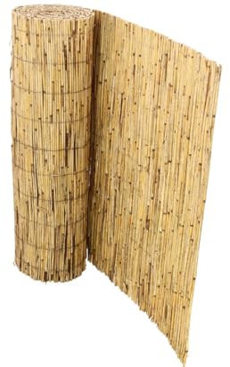 bambussi.com Schilfrohrmatte 100 x 600cm - Schilfrohrmatte langlebig & witterungsbeständig für Indoor & Outdoor für Garten, Terrasse, Balkon - Winschutz, Sonnenschutz und Sichtschutz Zaun
